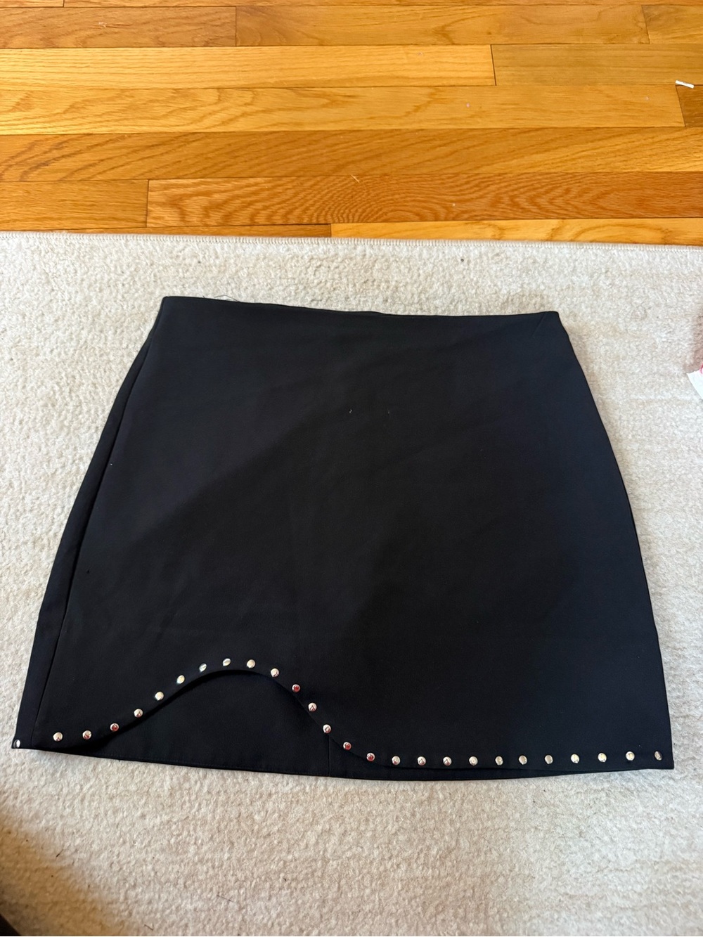 Zara Black Mini Skirt with Silver Stud Accents